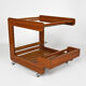 Desserte scandinave en teck avec plateau miroir, 70