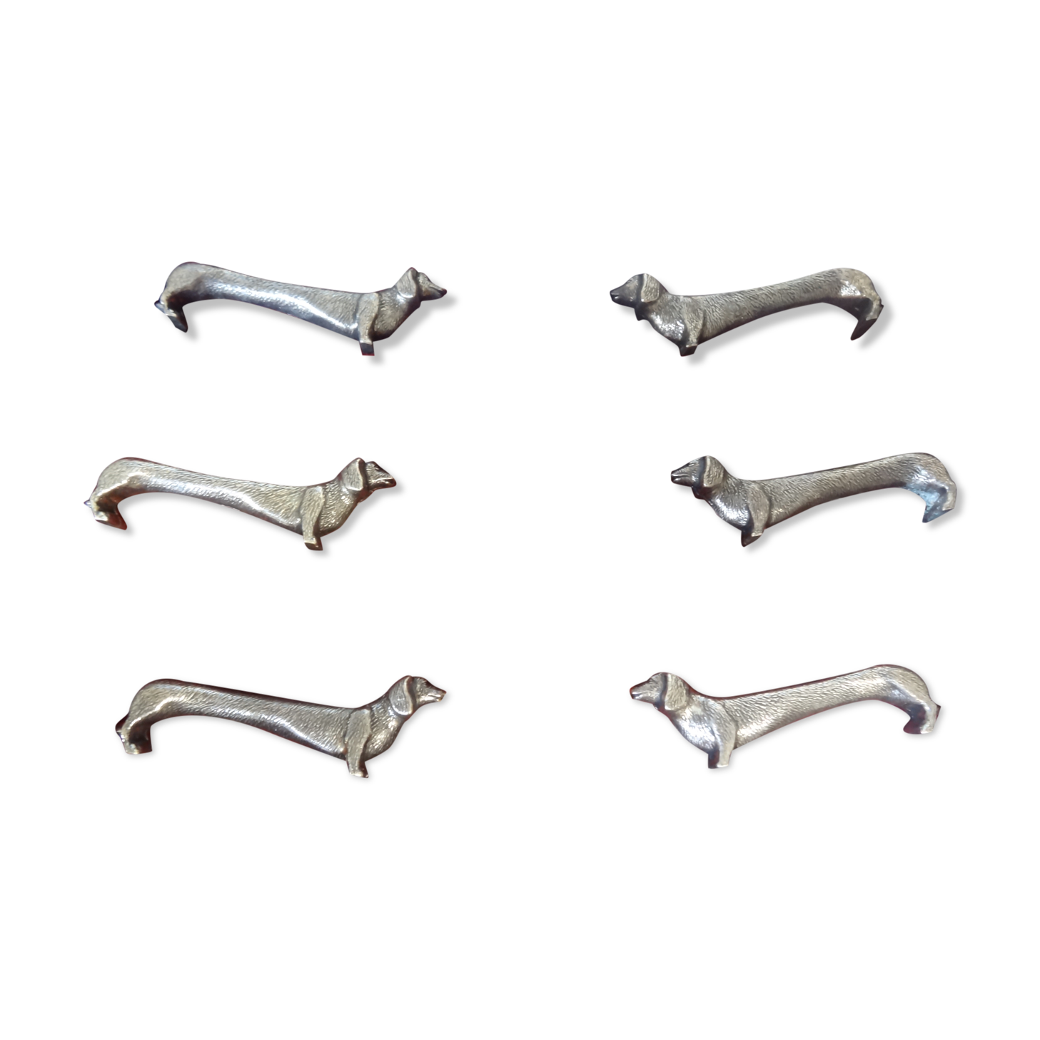 Knife holder dogs metal silver