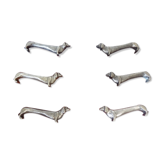 Knife holder dogs metal silver