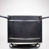 Pair of Matteo Grassi MG5 chairs in black leather and chrome