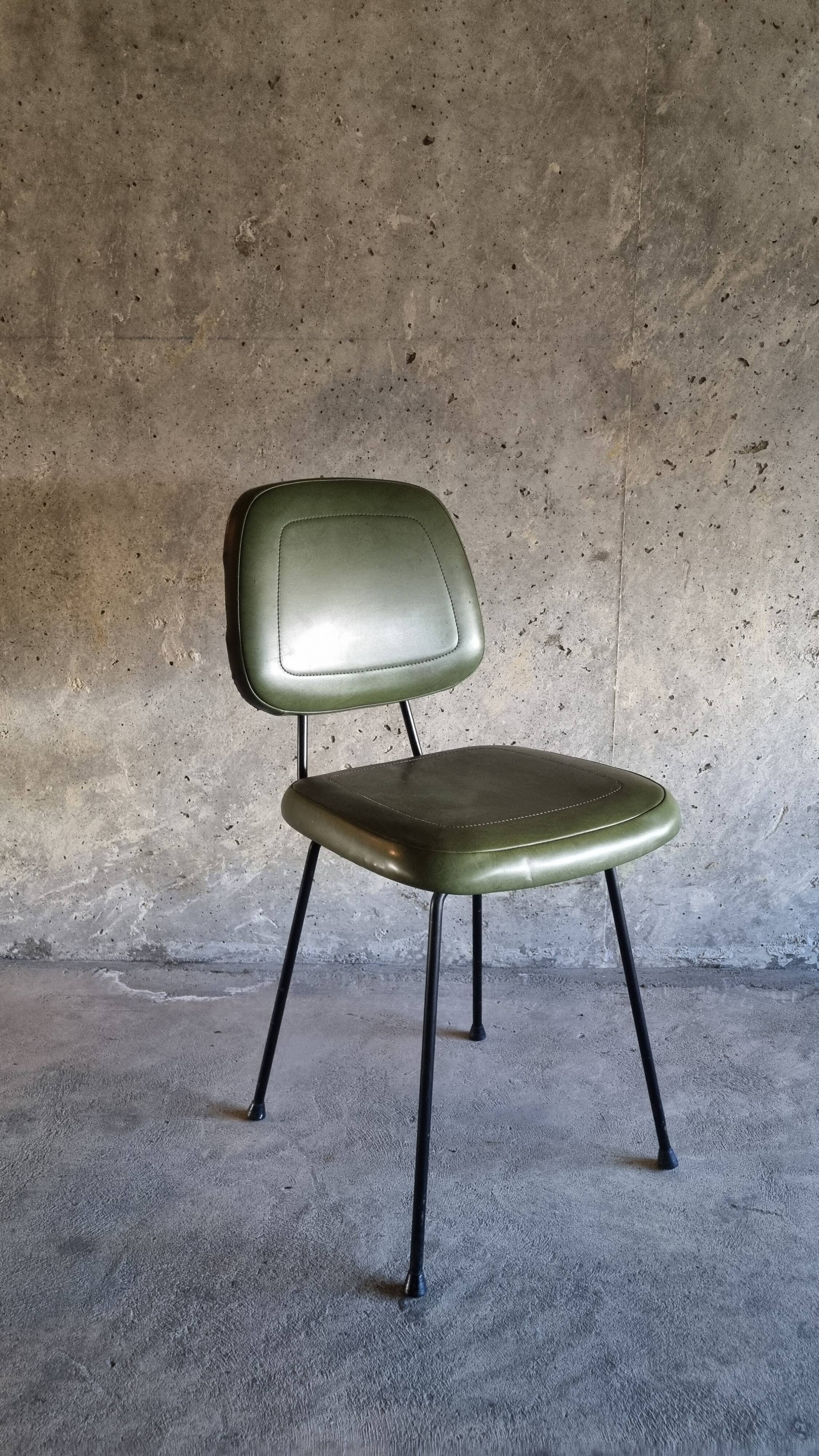 set of 4 vintage green chairs