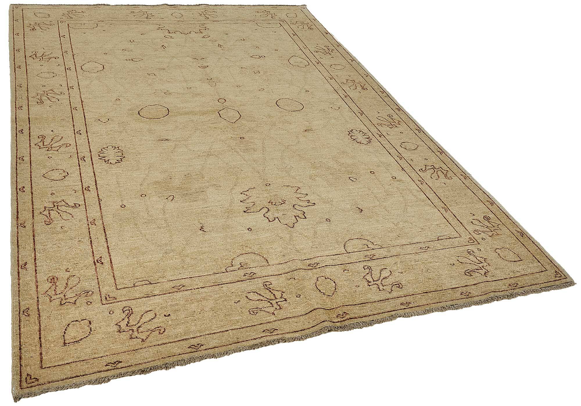 Turkish Handknotted Wool Oushak Rug 188 cm x 274 cm