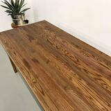 Farmhouse table with spindle legs in solid beech and ash