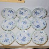 9 Antique KG Lunéville Plates, Regence Model