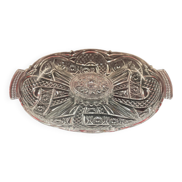 Serviteur, Coupe Centre De Table Verre Taillé - 36 x 24 cm
