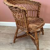 Small wicker armchair for children