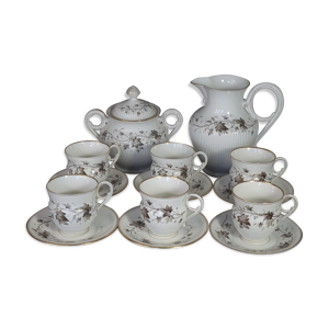 Ancien service à café 8 pcs porcelaine