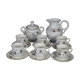 Old coffee set 8 pcs porcelain decoration painted with grapefruit around 1900