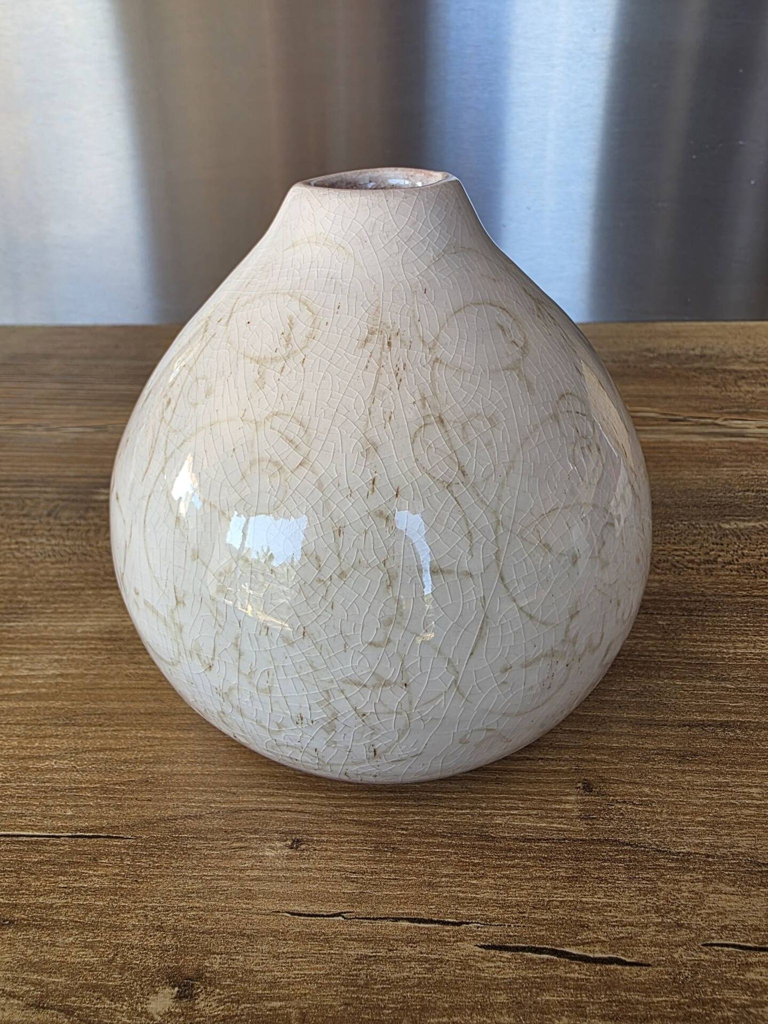 Petit vase boule / soliflore style Raku / Wabi sabi