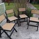 4 folding chairs in rattan and black wood by H&M