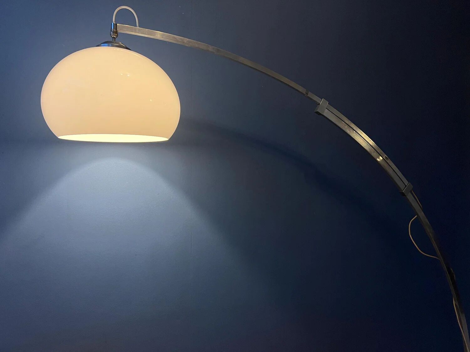 Vintage space age arc floor lamp in style of Guzzini