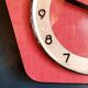 Vintage formica clock silent wall clock "Bayard red"