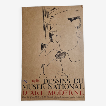 Exhibition poster, portrait of Picasso after Amédeo Modigliani, 1975