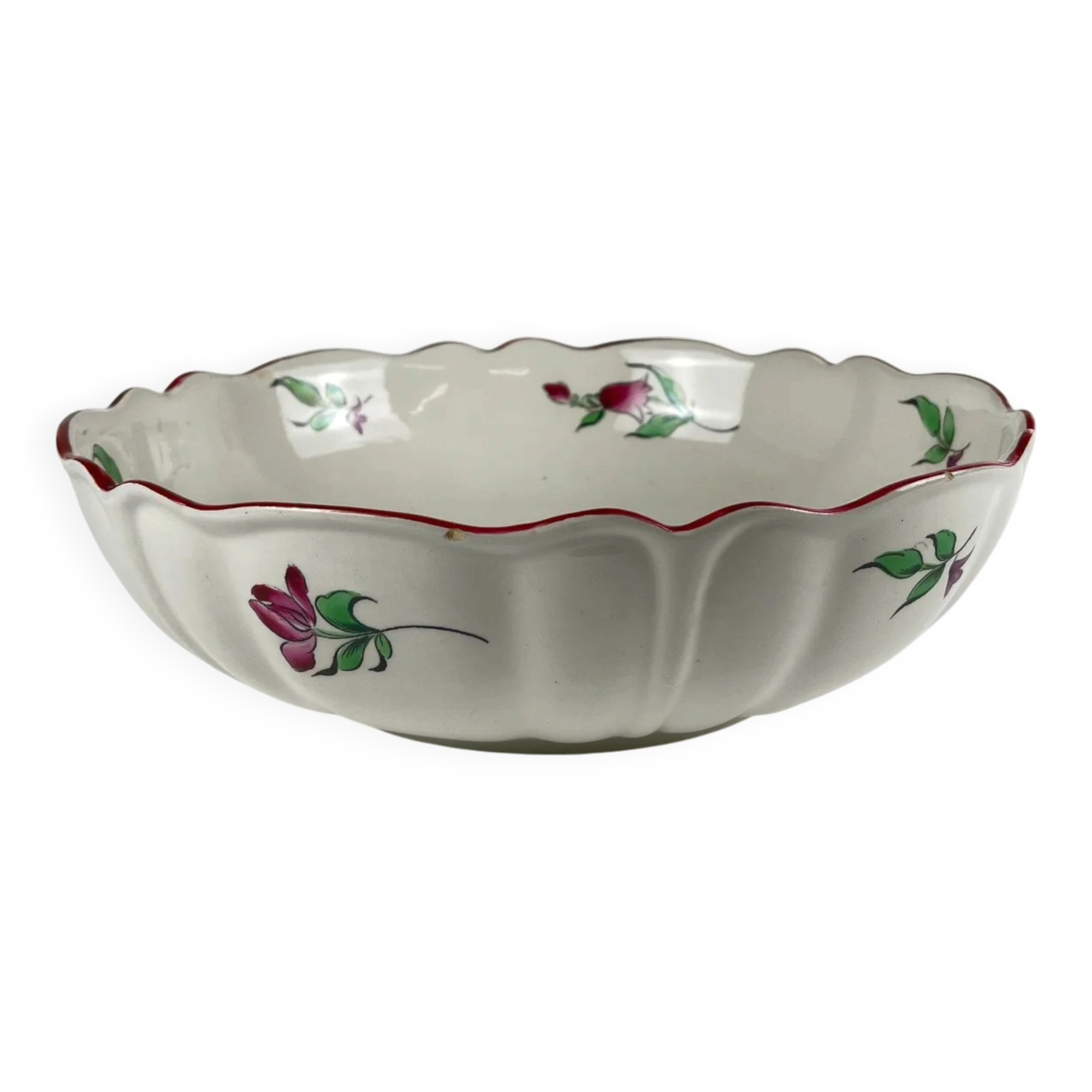 Fluted edge salad bowl model Réverbère by KG Lunéville