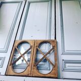 2 old small oak windows