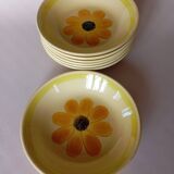 7 Gien "Sun" soup plates