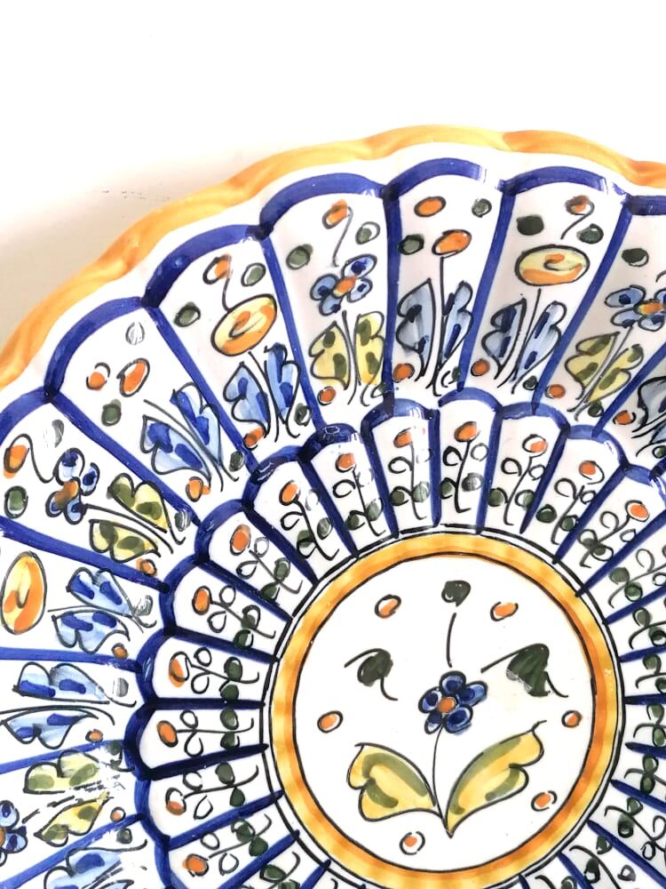 Godronné dish in earthenware signed 1951