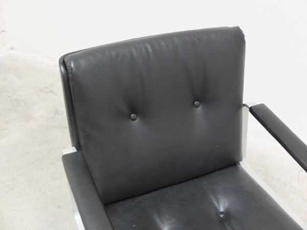 Fauteuil exécutif en cuir par Egon Eiermann pour Wilde + Spieth, années 1960.