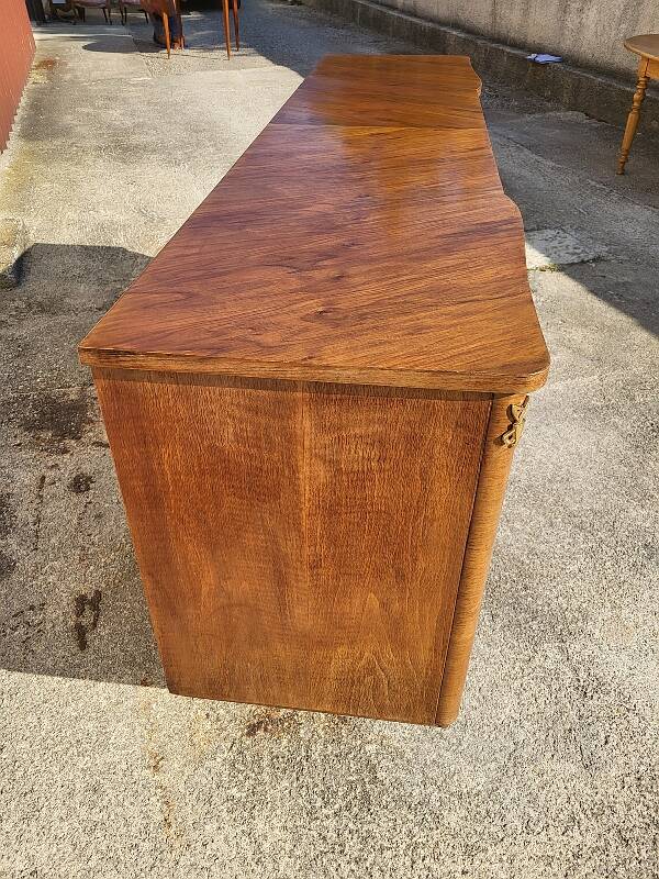 Art deco marquetry 4-door sideboard in walnut from the 1950s