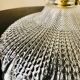 Art Deco pendant lamp brass rose window and diamond glass dome