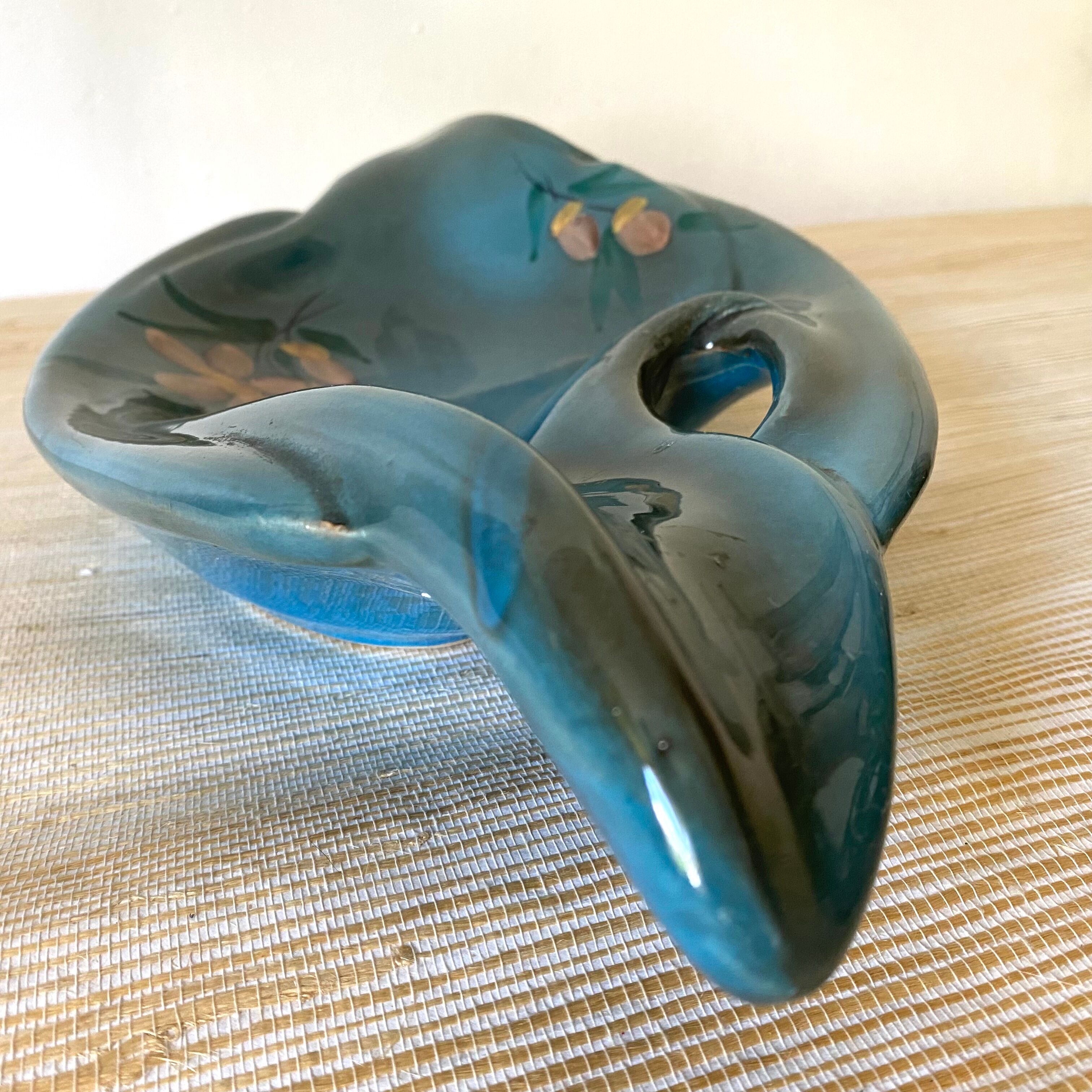 Flowery Vallauris dish, 1960s-70s