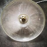 Art deco holophane streaked glass suspension 1930