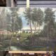 Oil on canvas, old landscape, early 20th century
