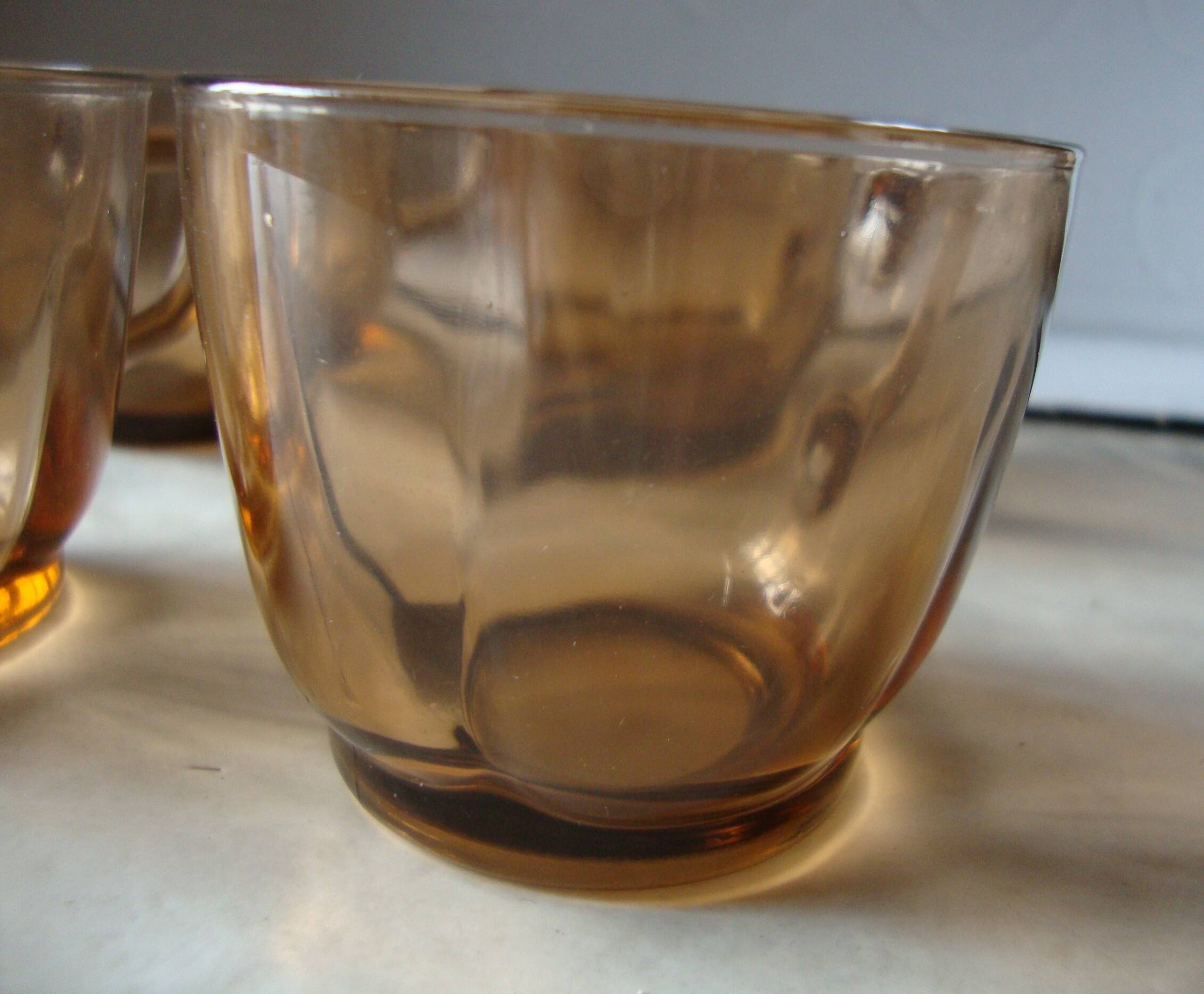 4 Vintage faceted coffee cups Duralex France