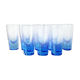 Suite of 8 blue glasses Myosotis