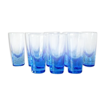 Suite de 8 verres bleu Myosotis