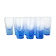 Suite of 8 blue glasses Myosotis