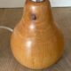 vintage wooden lamp small model with fabric shade 80's design