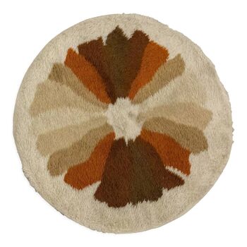Brown Round "Streaks" Desso Carpet 120cm X 120cm