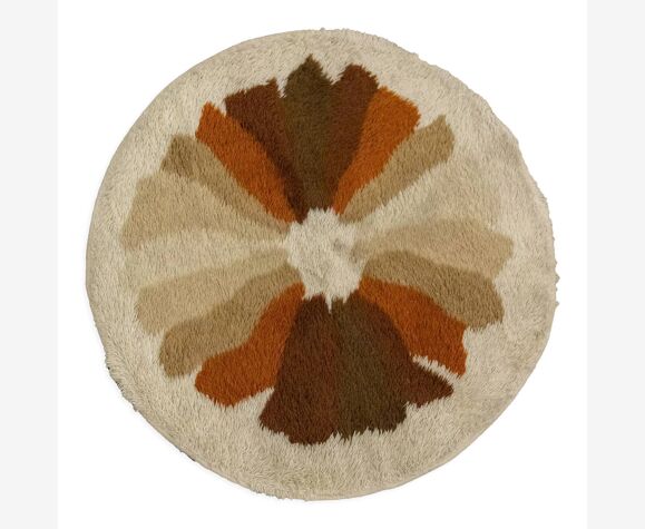 Brown Round "Streaks" Desso Carpet 120cm X 120cm