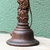 Carved wooden lamp, Corinthian column, 17th century
