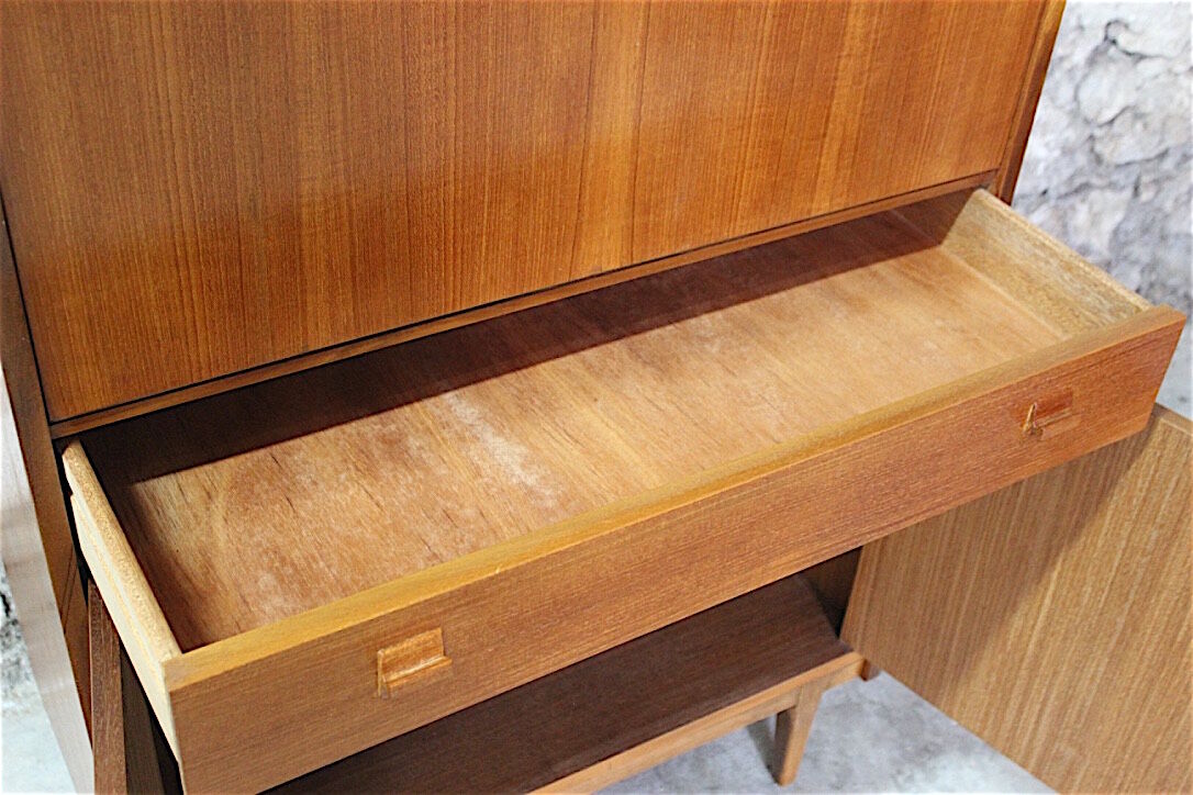 Scandinavian style vintage secretary in teak