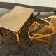 Bureau et fauteuil enfant en rotin vintage