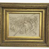 Marble high relief by François Duquesnoy "Putti, garlands and flowers" Paris