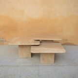Series of 3 vintage marble coffee tables