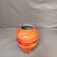 Antique Lacquered Orange Glass Vase Signed Jean Noel Bouillet