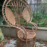 Peacock rattan armchair