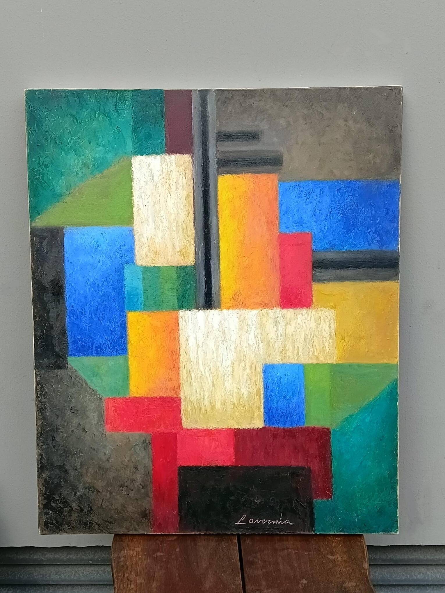 Oil painting on canvas signed Angelina Lavernia