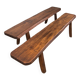 Pair of Scandinavian benches in Solid Elm by Olavi Hanninen 1960.