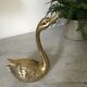 Vintage brass swan