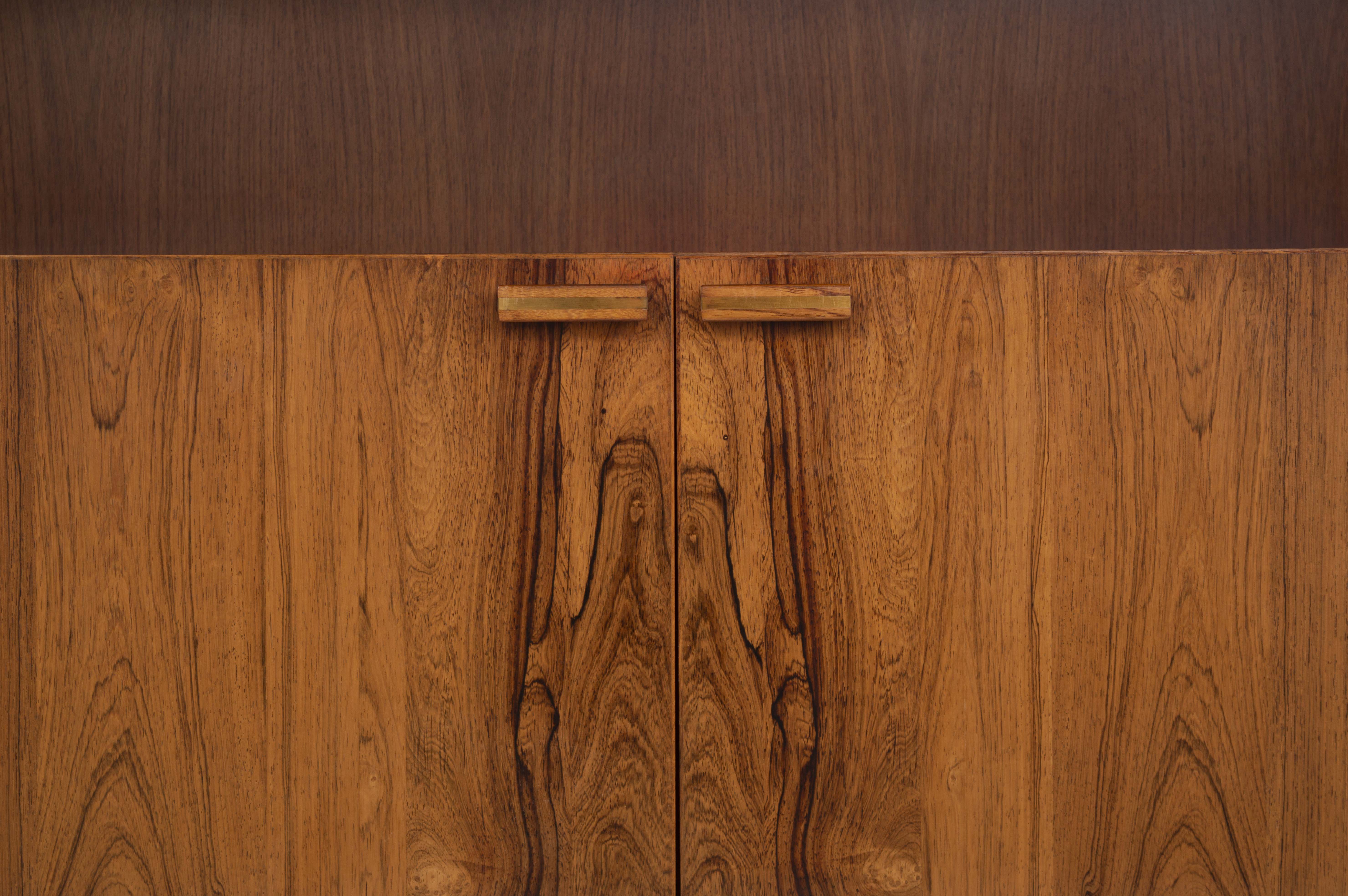 Scandinavian library enfilade in blond rosewood - 1960