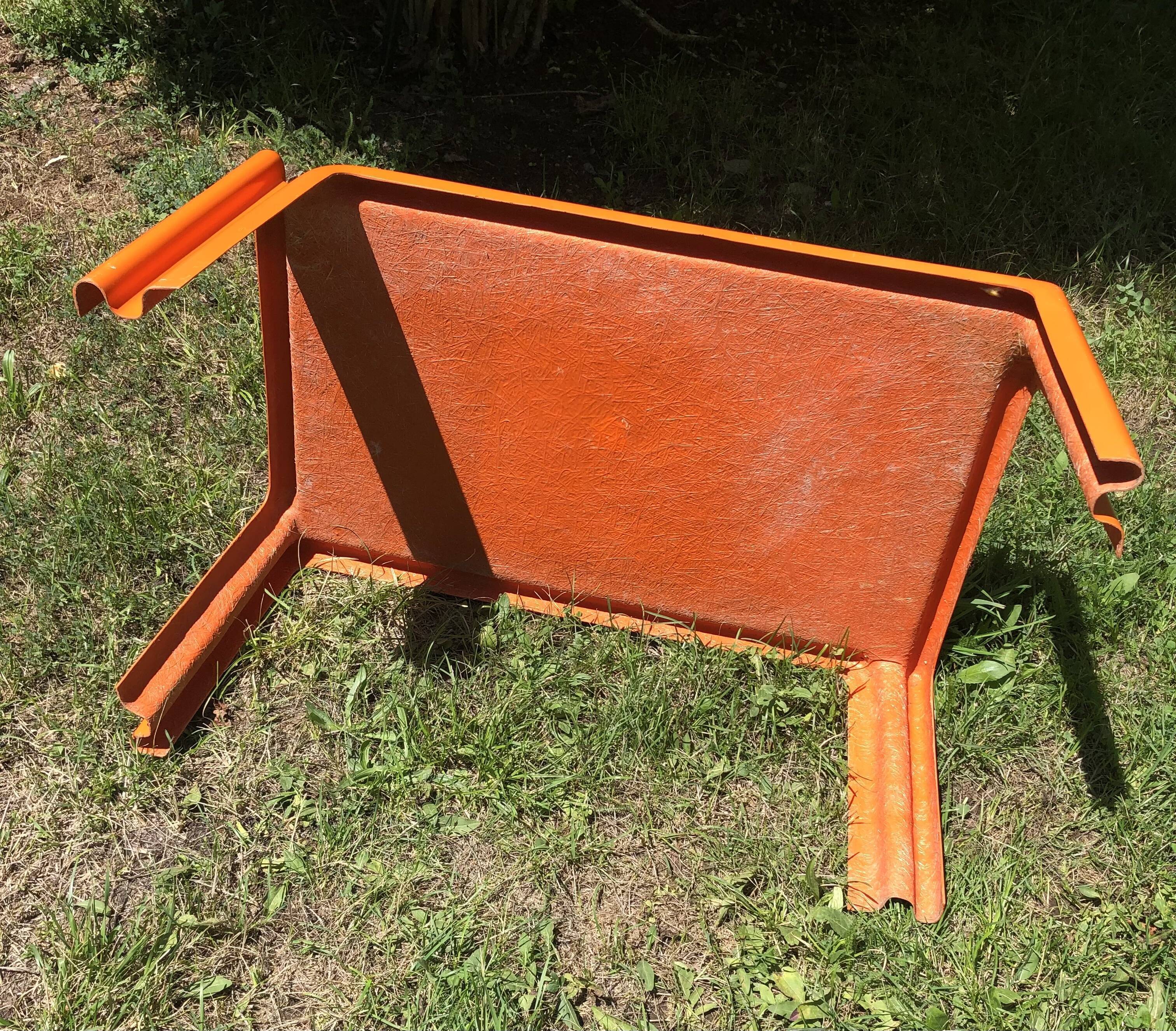 Orange fiberglass coffee table
