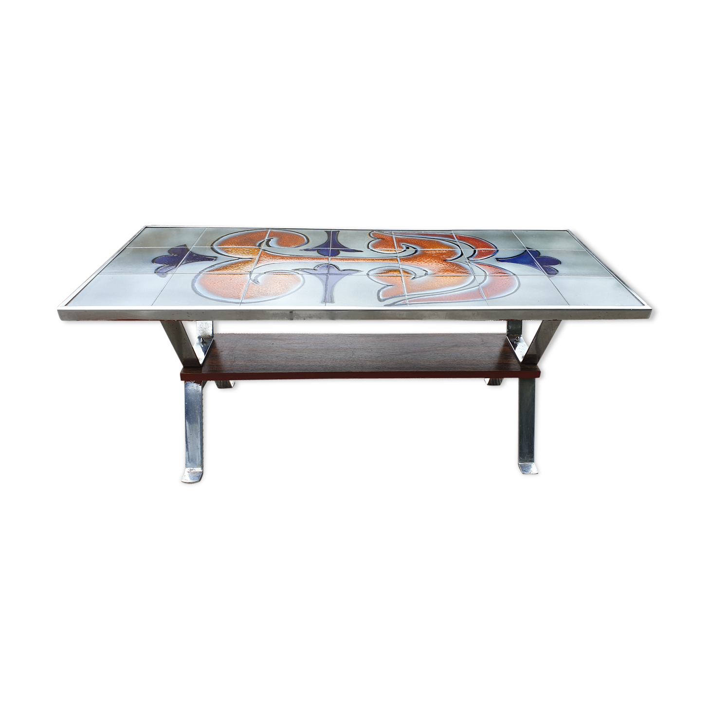 Table basse carrelee design 1960 signed