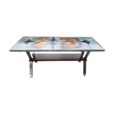 Table basse carrelee design 1960 signed