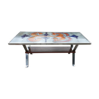 Table basse carrelee design 1960 signed