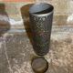 Vintage Lincrusta Loreid Umbrella Stand in Leather with Metal Rim